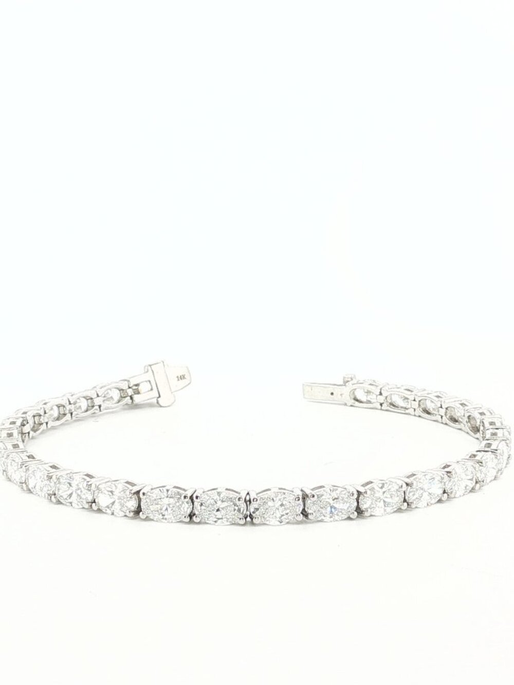 11.15Ct Oval Cut Lab Grown Diamond Tennis Bracelet in 14K Gold